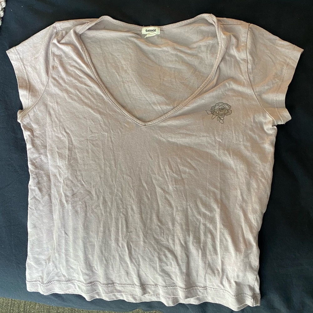 Garage Rose Crop Top in Lavender